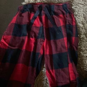red and black pajama bottoms